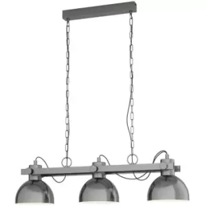 Image of Netlighting Lubenham 3 Lamp Straight Bar Pendant Ceiling Light Nickel-Antique, C