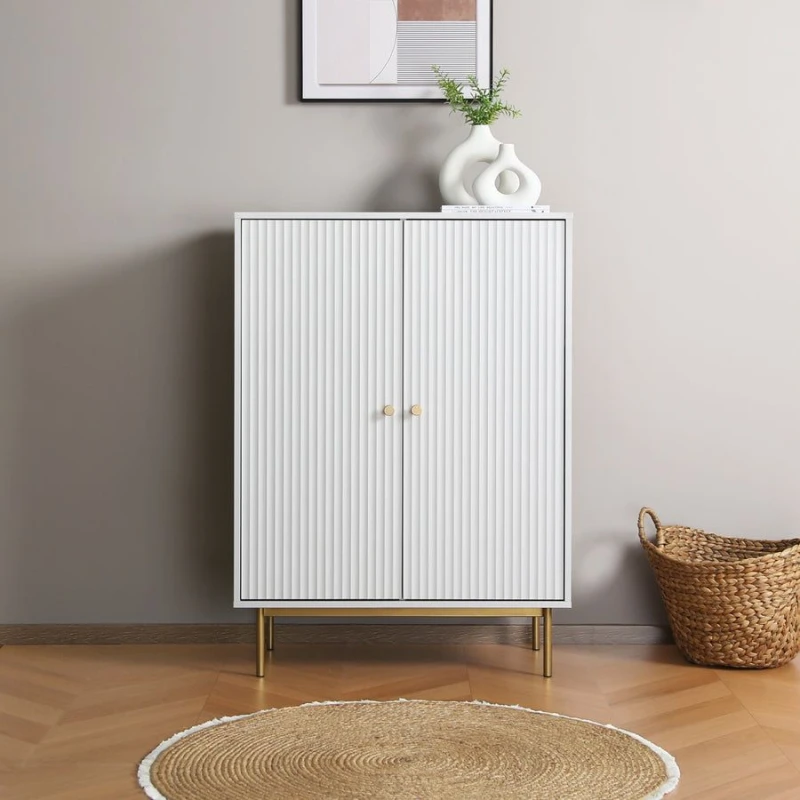 Image of Home Garden Direct Devon - Highboard Storage Cabinet - White White Unisex
