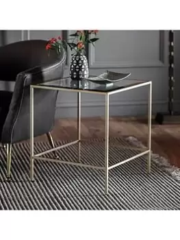 Image of Hometown Interiors Bourke Glass Top Side Table - Champagne