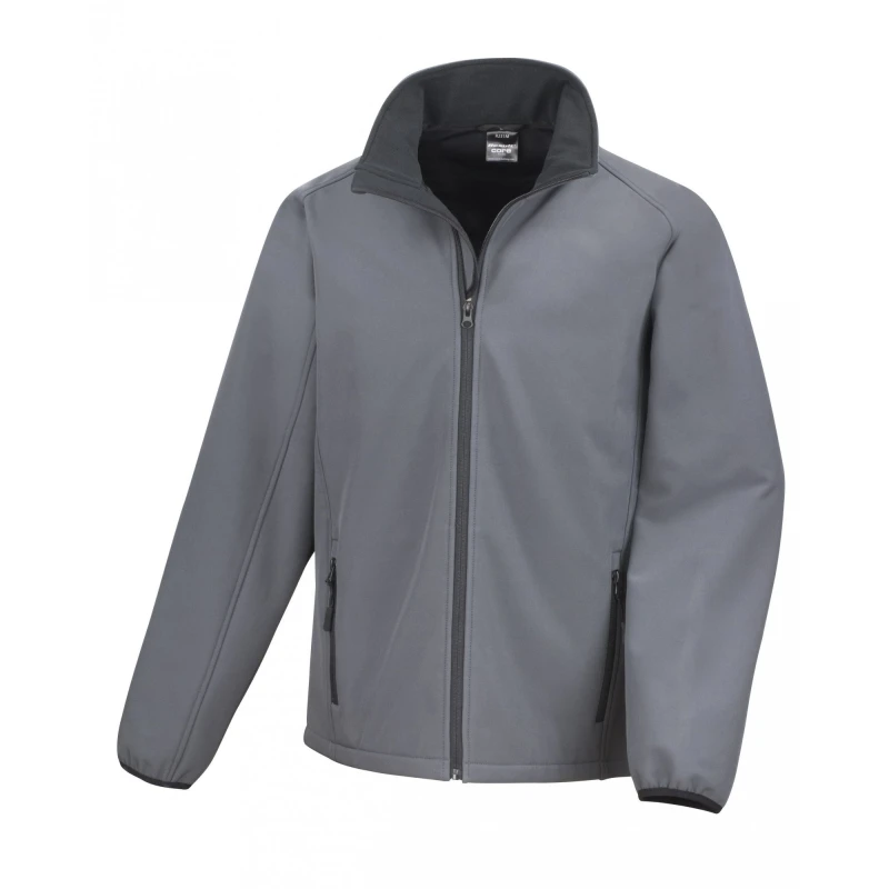 Image of Result Result Men Core Printable Softshell Jacket in Charcoal Size: Small Charcoal S Male 5057080695577