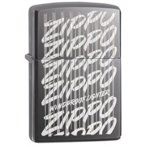 Image of Zippo Script Black Ice Finish Windproof Lighter