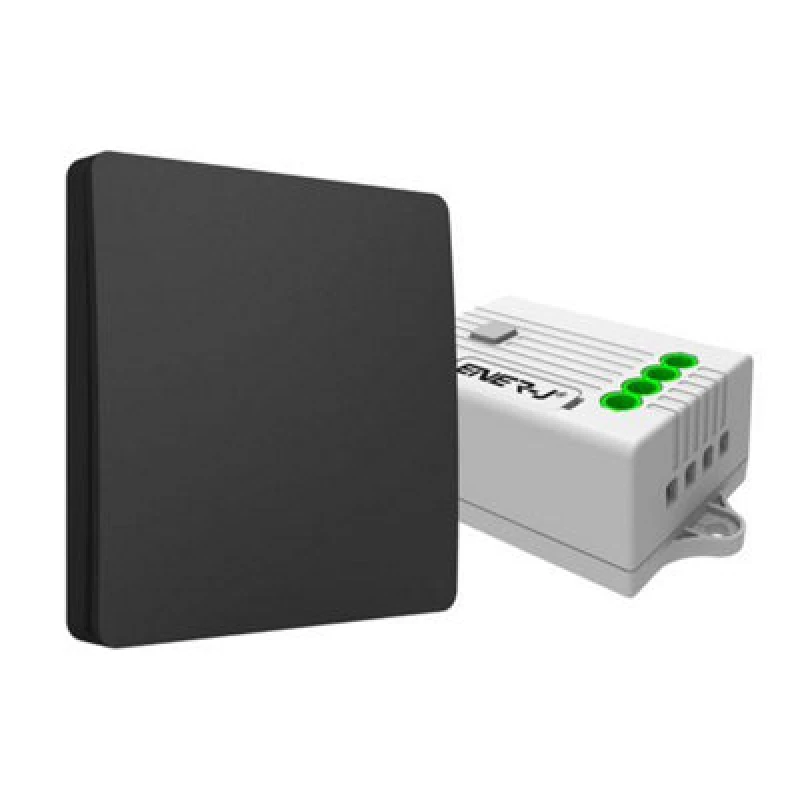 Image of Ener-J 1 Gang Wireless Kinetic Switch, (Black Finish) + 500W Rf Receiver