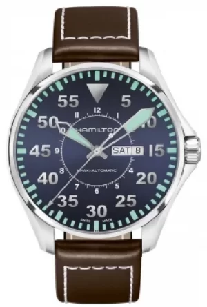 Image of Hamilton Khaki Aviation Pilot Automatic Brown Leather Watch