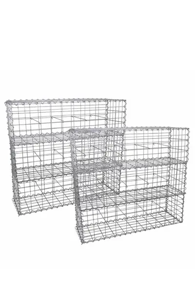 Image of Monstershop Gabion Baskets 100 x 30 x 30cm 6 Pack Silver