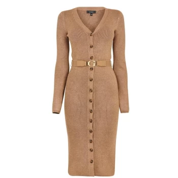 Image of Guess Belted Midi Dress - Tan F10I