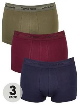 Image of Calvin Klein 3 Pack Low Rise Trunk - Blue/Green/Raisin