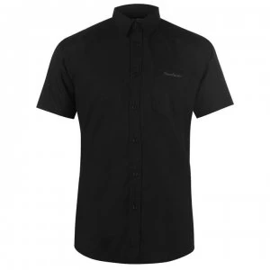 Image of Pierre Cardin Short Sleeve Shirt Mens - Plain Black
