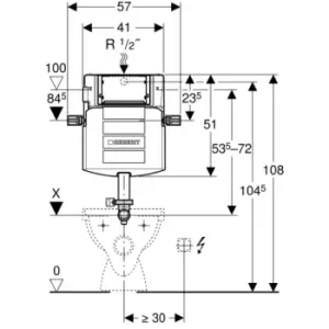 Image of Geberit Sigma Concealed Cistern 12cm 6 / 3 Litres - 495502