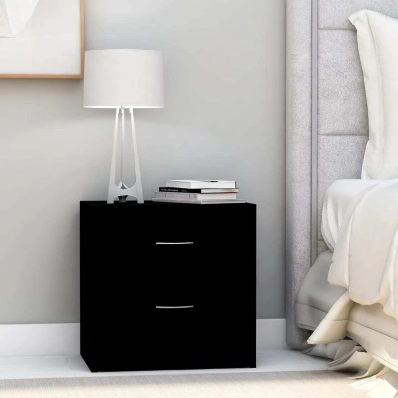 Image of VIDAXL Bedside Cabinet Black 40x30x40cm Engineered Wood Vidaxl 801037