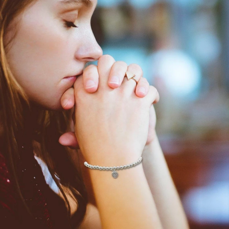 Image of Aye Do Gifts Cubic Zirconia Heart Beaded Bracelet NP-SBcuhrt Silver female One Size