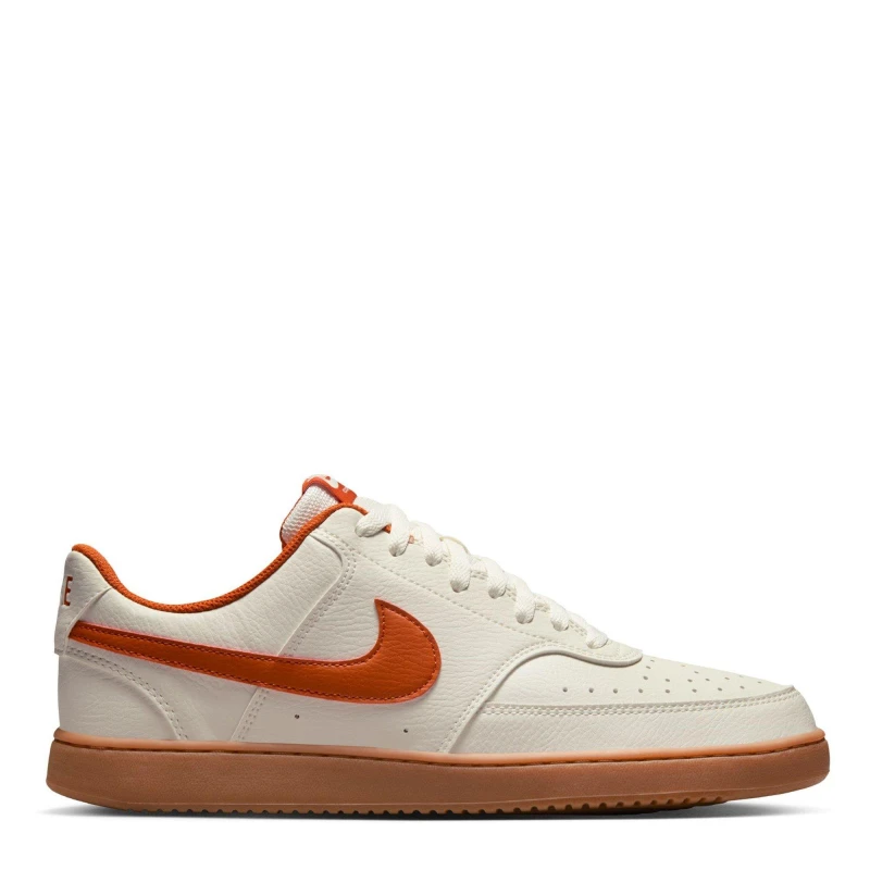 Image of Nike Court Vision Low Trainers Mens Cream/Orange male 9 (44)