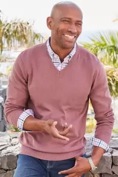 Image of Cotton V-Neck Jumper
