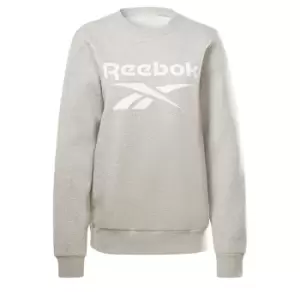 Image of Reebok Identity Logo Fleece Crew Sweatshirt Womens - Grey