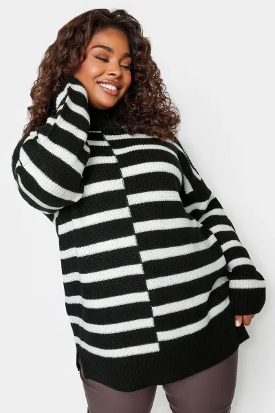 Image of Contrast Stripe Turtle Neck Jumper