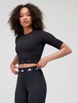 Image of adidas Aeroknit Top - Black/Grey Size M Women