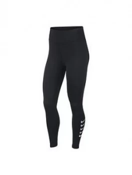 Image of Nike Running Swoosh Leggings (Curve) - Black