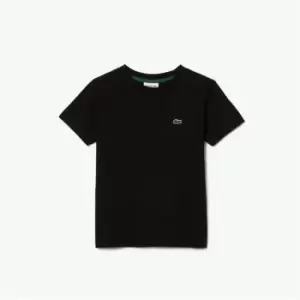 Image of LACOSTE Boys Logo Crew Neck T-Shirt - Black