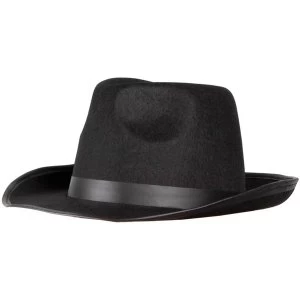 Image of Mafia Black Felt Hat Fancy Dress