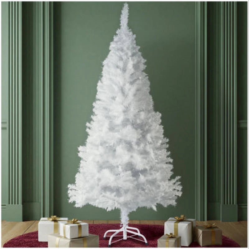 Image of Tectake Christmas Tree - Artificial In White With Metal Stand - 180 Cm - White