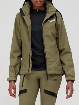Image of adidas Rain.Ready Jacket - Khaki, Size L, Women