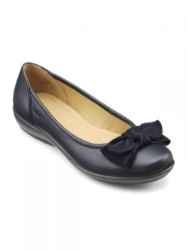 Image of Hotter Jewel Bow Front Ballerina Shoes Midnight Blue