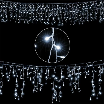 Image of LED Rain Light Chain Curtain Illumination Outdoor Indoor 400 LEDs cool white - Deuba