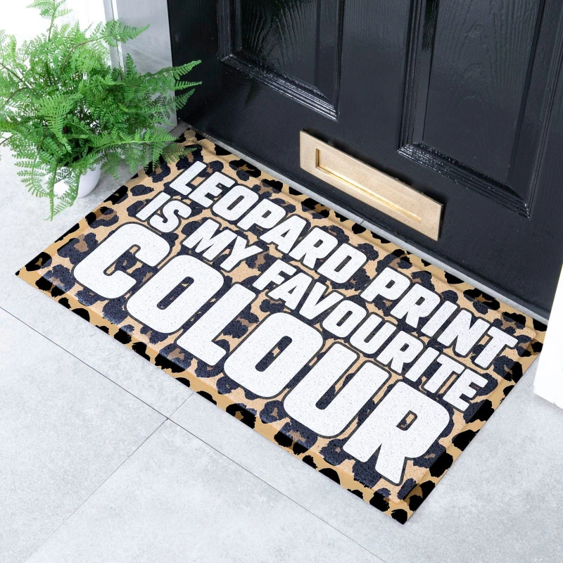 Image of Native Natural Brown Leopard Print Doormat (70 X 40Cm)