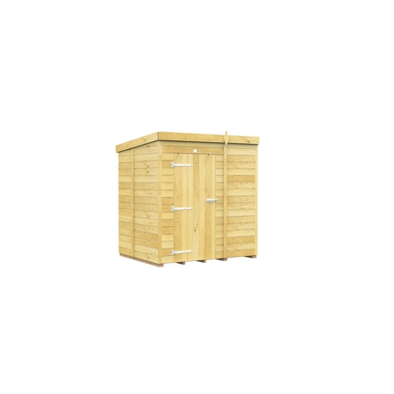 Image of Buttercup Farm 6 x 5 Feet Pent Shed - Single Door W/O Windows - L147 x W185 x H201cm in Brown Brown Unisex