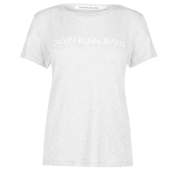 Image of Calvin Klein Jeans Crew Neck T Shirt - Grey Heather