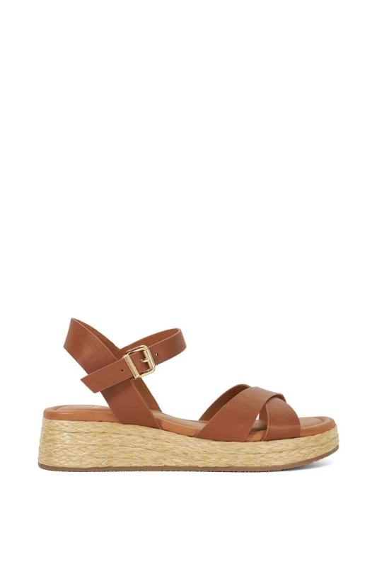 Image of Dune London Womens 'Littleton' Leather Sandals in Tan Size: 7 Tan Female 7