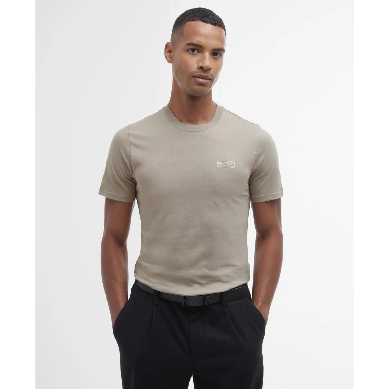 Image of Barbour International Mens Small Logo T-Shirt Concrete GY35 male S