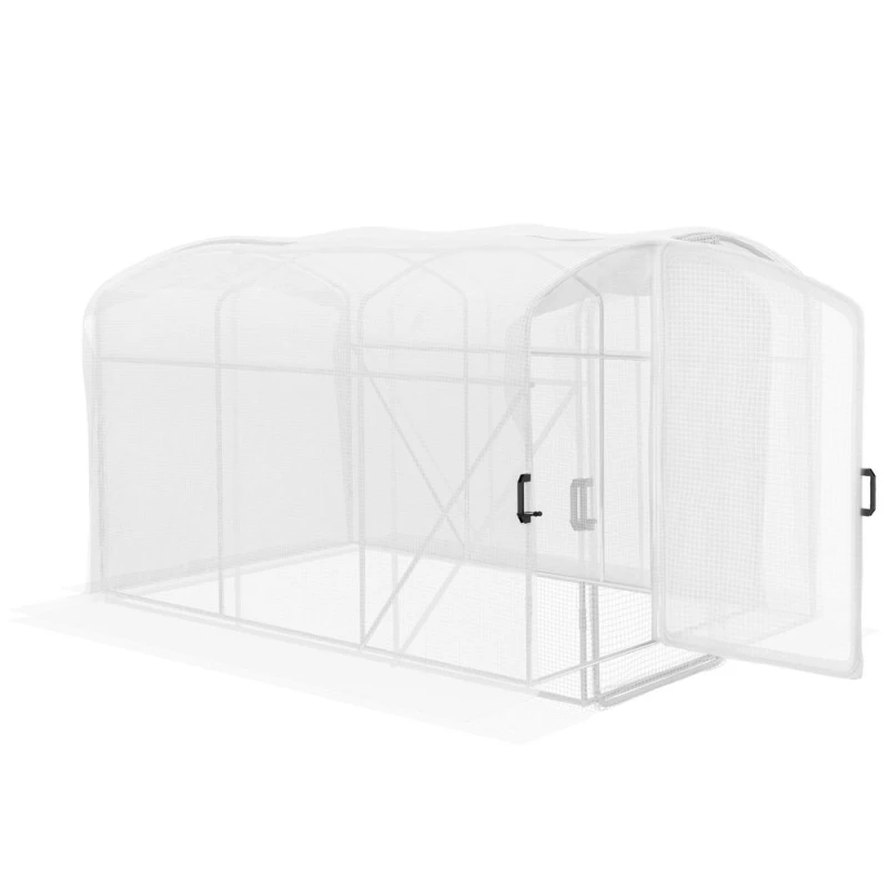 Image of Outsunny Polytunnel Greenhouse w/ PE Cover 3x2x2m - White 84H-010V00WT