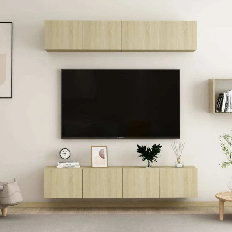 Image of VIDAXL TV Cabinets 4 pcs Sonoma Oak 80x30x30cm Engineered Wood Vidaxl 8720286572481