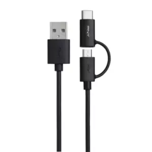 Image of PNY C-UA-UUTC-K20-03 USB cable 1m USB 2.0 USB A USB C Black