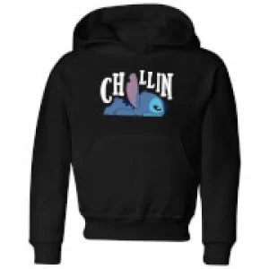 Image of Disney Lilo And Stitch Chillin Kids Hoodie - Black - 7-8 Years