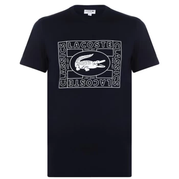Image of Lacoste Box Word T Shirt - Blue