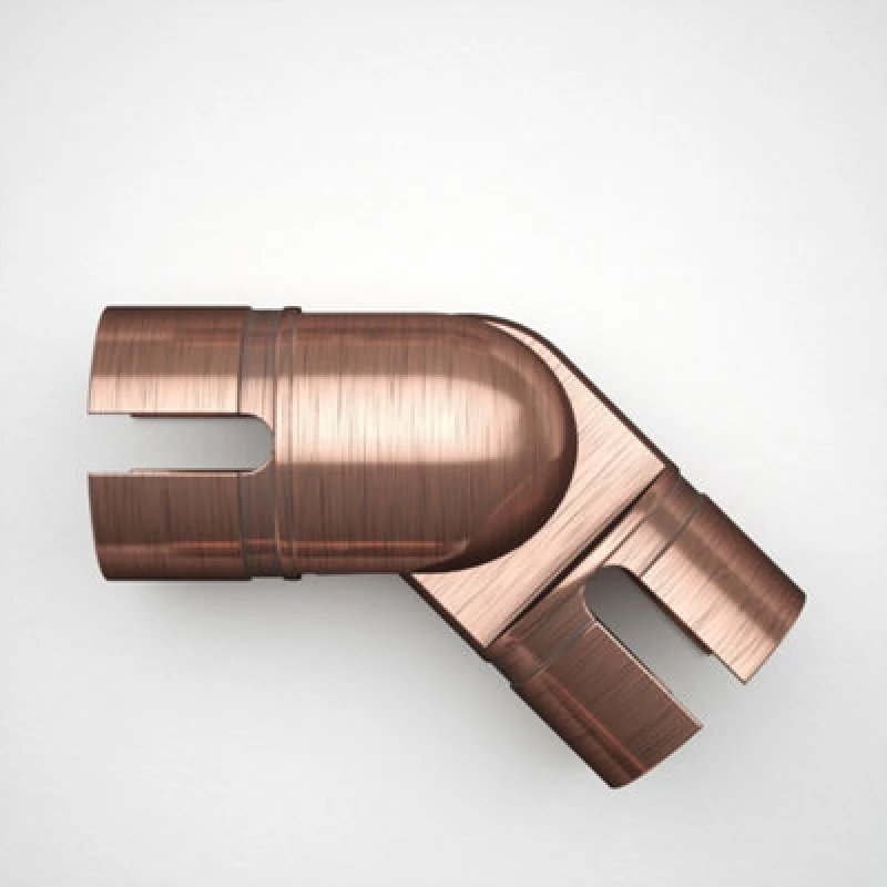 Image of Rothley Antique Copper Bannister Staircase Handrail Adjustable Elbow (Diam) 40mm