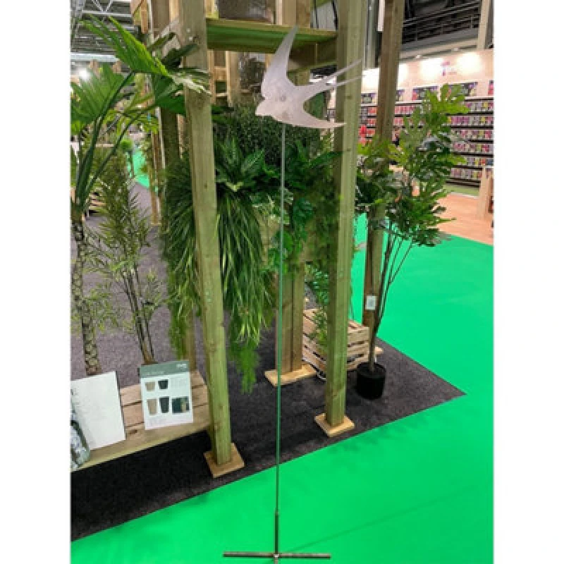 Image of Poppy Forge 5 Feet Curved Swallow Plant Pin Garden Art (Pack Of 3) - Ready To Rust