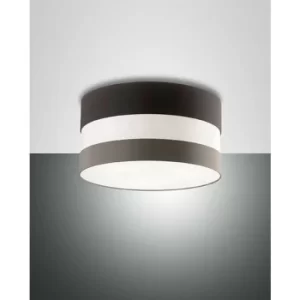 Image of Fabas Luce Arona Cylindrical Ceiling Light Dark Grey And Dove Grey Glass, E27