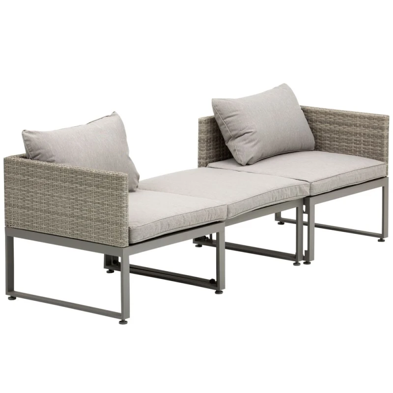 Image of Outsunny 3-in-1 Chair Coffee Table Lounger Sofa 863-057