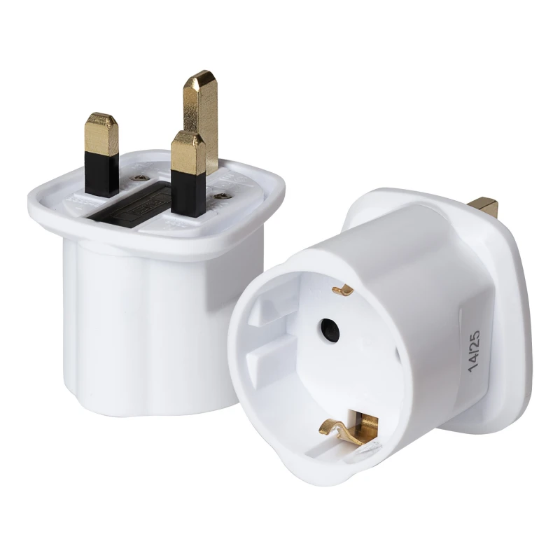 Image of Maplin Schuko Plug to UK Mains Plug Converter 13Amp Travel Adaptor - W