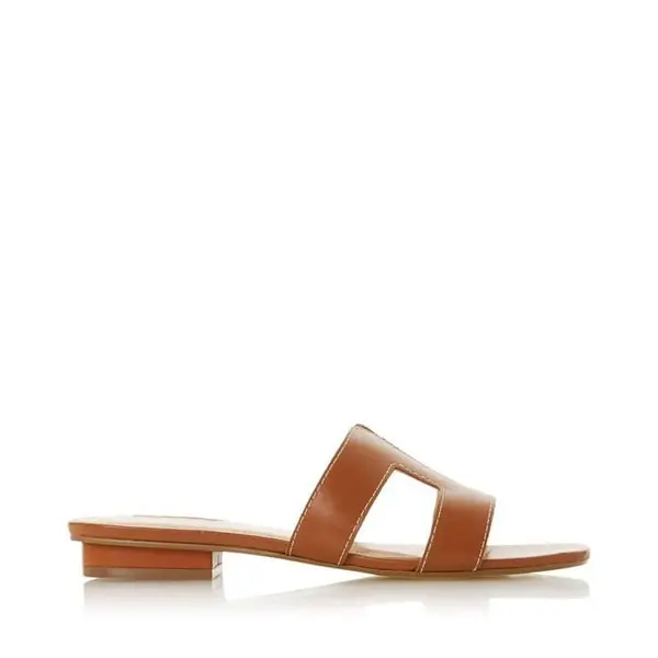 Image of Dune London Loupe Wide Fit Sandals - Brown 4