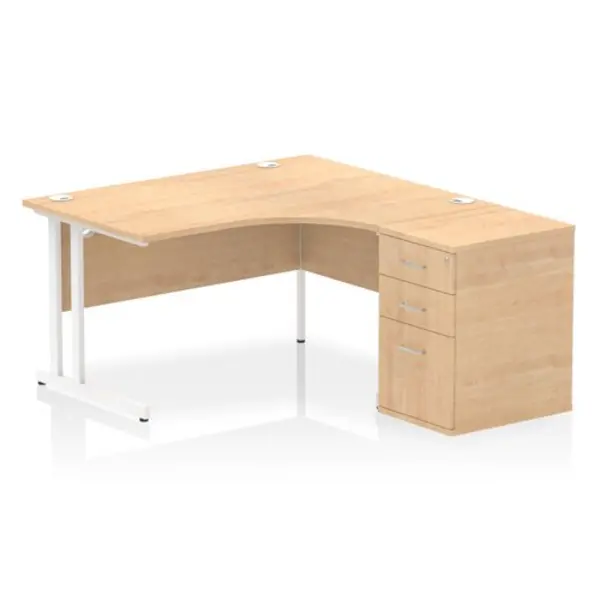 Image of Dynamic Office Solutions Impulse 1400mm Cantilever Right Crescent Desk Workstation I004259