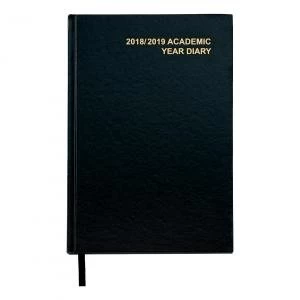 Image of Office 201819 Academic Dry Diary Day to a Page A5 Black 941010
