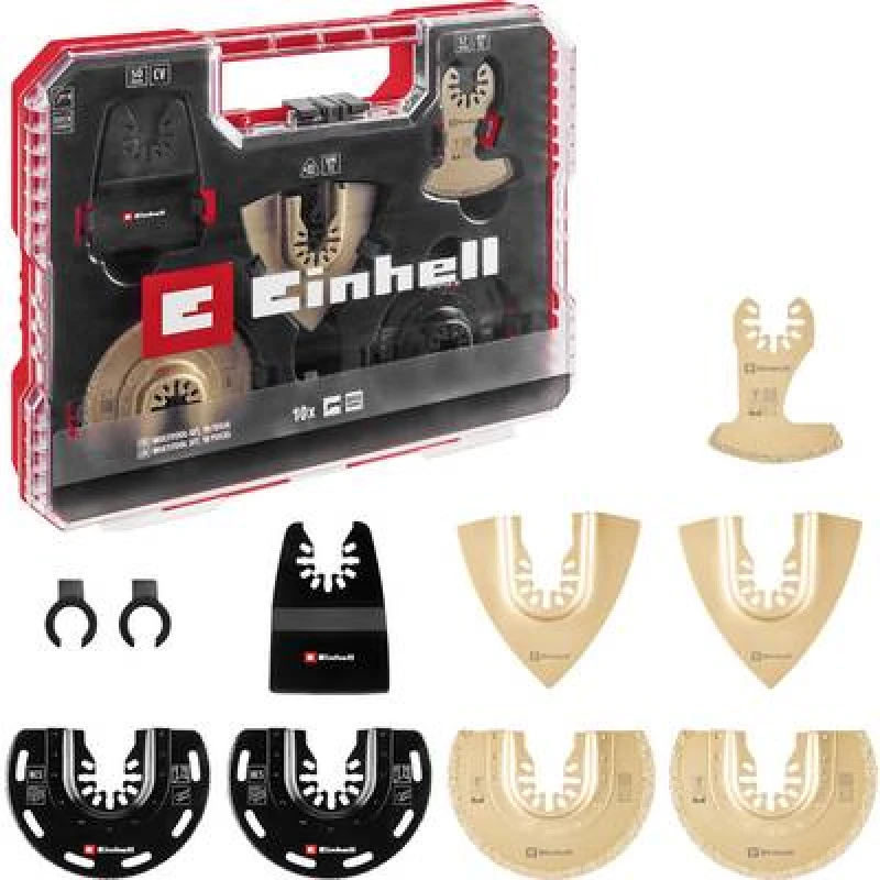 Image of Einhell 10 Piece OIS Oscillating Multi Tool Accessory Set for Tiles in XL Plus Case 49708110