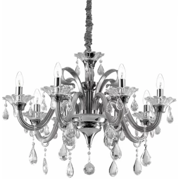 Image of Ideal Lux Lighting - Ideal Lux Colossal - 8 Light Chandelier Smokey Finish, E14