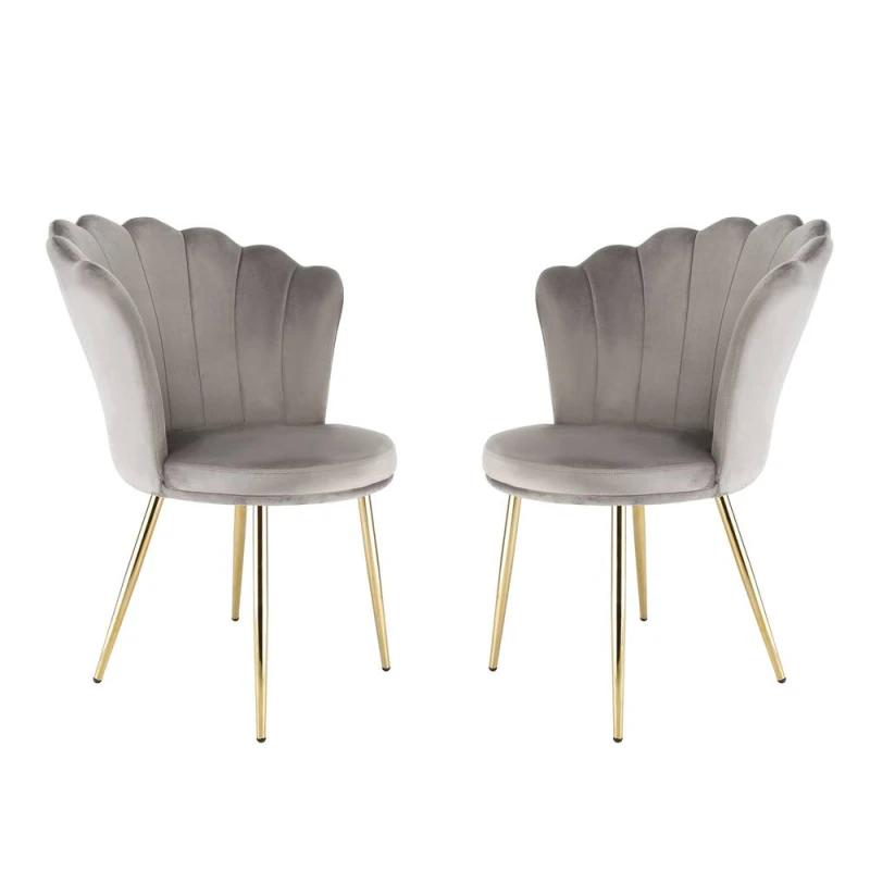 Image of Home Garden Direct Mini Flora - Occasional Chair in Velvet - Grey Grey Unisex