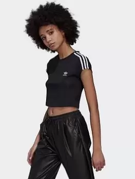 Image of adidas Originals Adicolor Classics Crop 3-stripes T-Shirt, Black, Size 36, Women