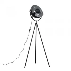 Image of Morpho Grey Tripod Floor Lamp with Silver Inner Shade