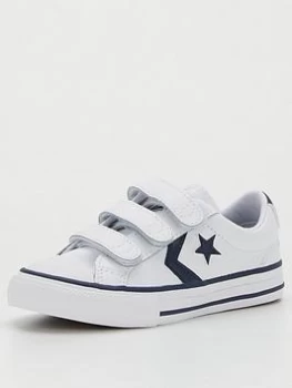 Image of Converse Star Player 3v Ox Childrens Trainer - White/Navy, Size 2